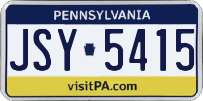 PA license plate JSY5415