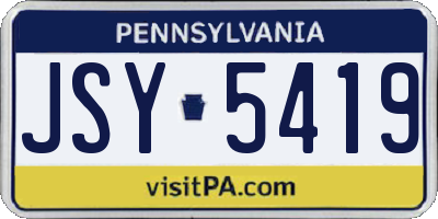 PA license plate JSY5419