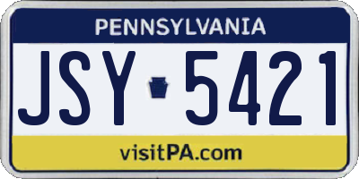 PA license plate JSY5421