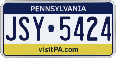 PA license plate JSY5424