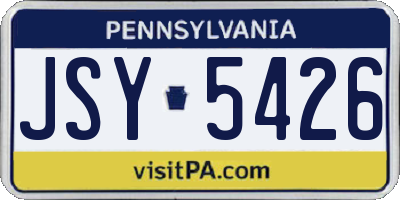 PA license plate JSY5426