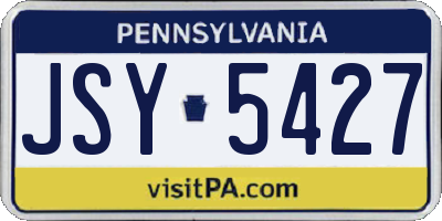 PA license plate JSY5427