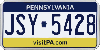 PA license plate JSY5428