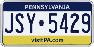 PA license plate JSY5429