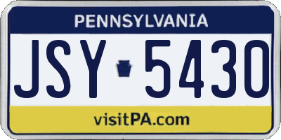 PA license plate JSY5430