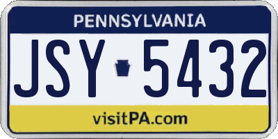 PA license plate JSY5432