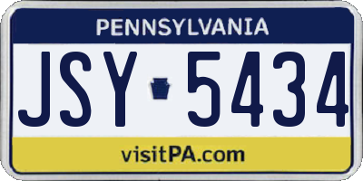 PA license plate JSY5434