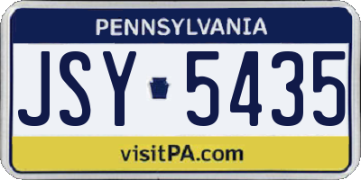 PA license plate JSY5435