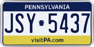 PA license plate JSY5437