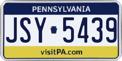 PA license plate JSY5439