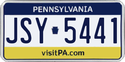 PA license plate JSY5441
