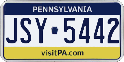 PA license plate JSY5442