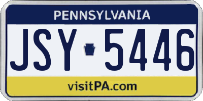PA license plate JSY5446