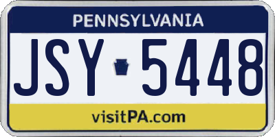 PA license plate JSY5448