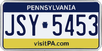 PA license plate JSY5453