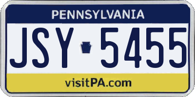 PA license plate JSY5455
