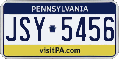 PA license plate JSY5456