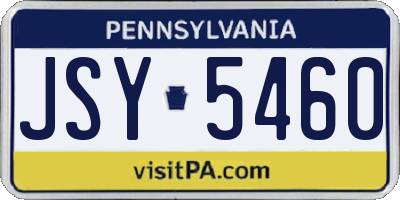 PA license plate JSY5460