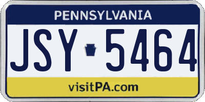 PA license plate JSY5464