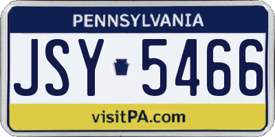 PA license plate JSY5466