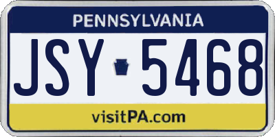 PA license plate JSY5468