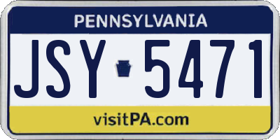 PA license plate JSY5471