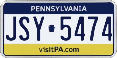 PA license plate JSY5474