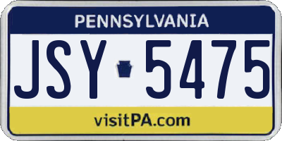 PA license plate JSY5475