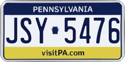 PA license plate JSY5476