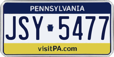 PA license plate JSY5477