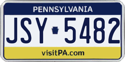PA license plate JSY5482