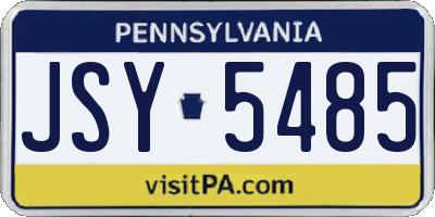 PA license plate JSY5485