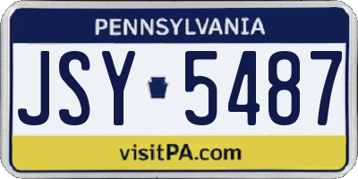 PA license plate JSY5487