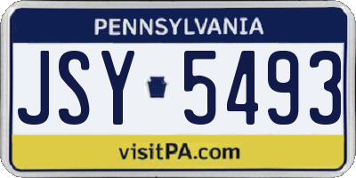 PA license plate JSY5493