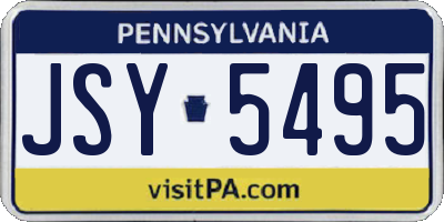 PA license plate JSY5495
