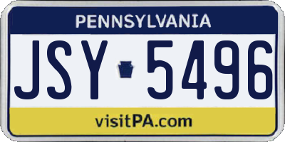 PA license plate JSY5496