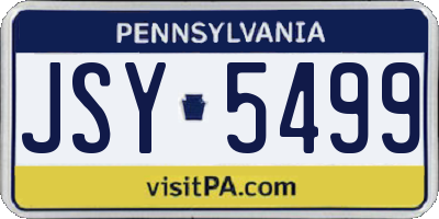 PA license plate JSY5499