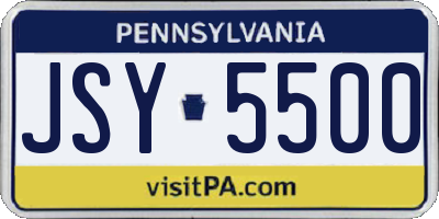 PA license plate JSY5500