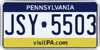 PA license plate JSY5503