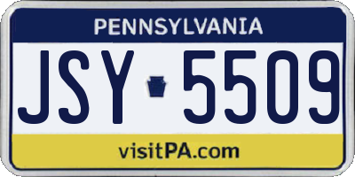 PA license plate JSY5509