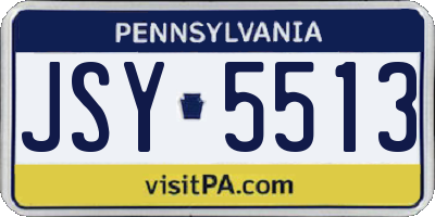 PA license plate JSY5513