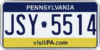 PA license plate JSY5514