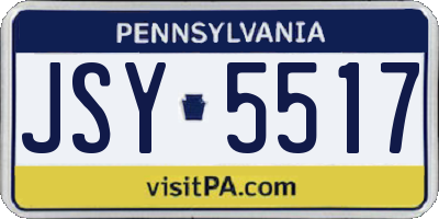 PA license plate JSY5517