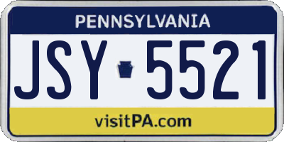 PA license plate JSY5521