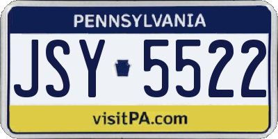 PA license plate JSY5522
