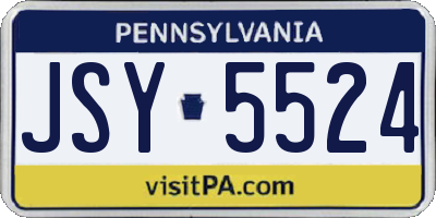 PA license plate JSY5524