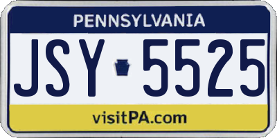 PA license plate JSY5525