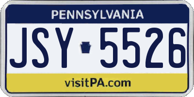 PA license plate JSY5526