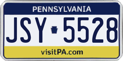 PA license plate JSY5528