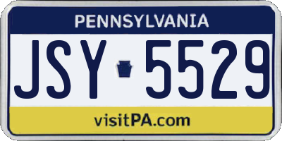PA license plate JSY5529